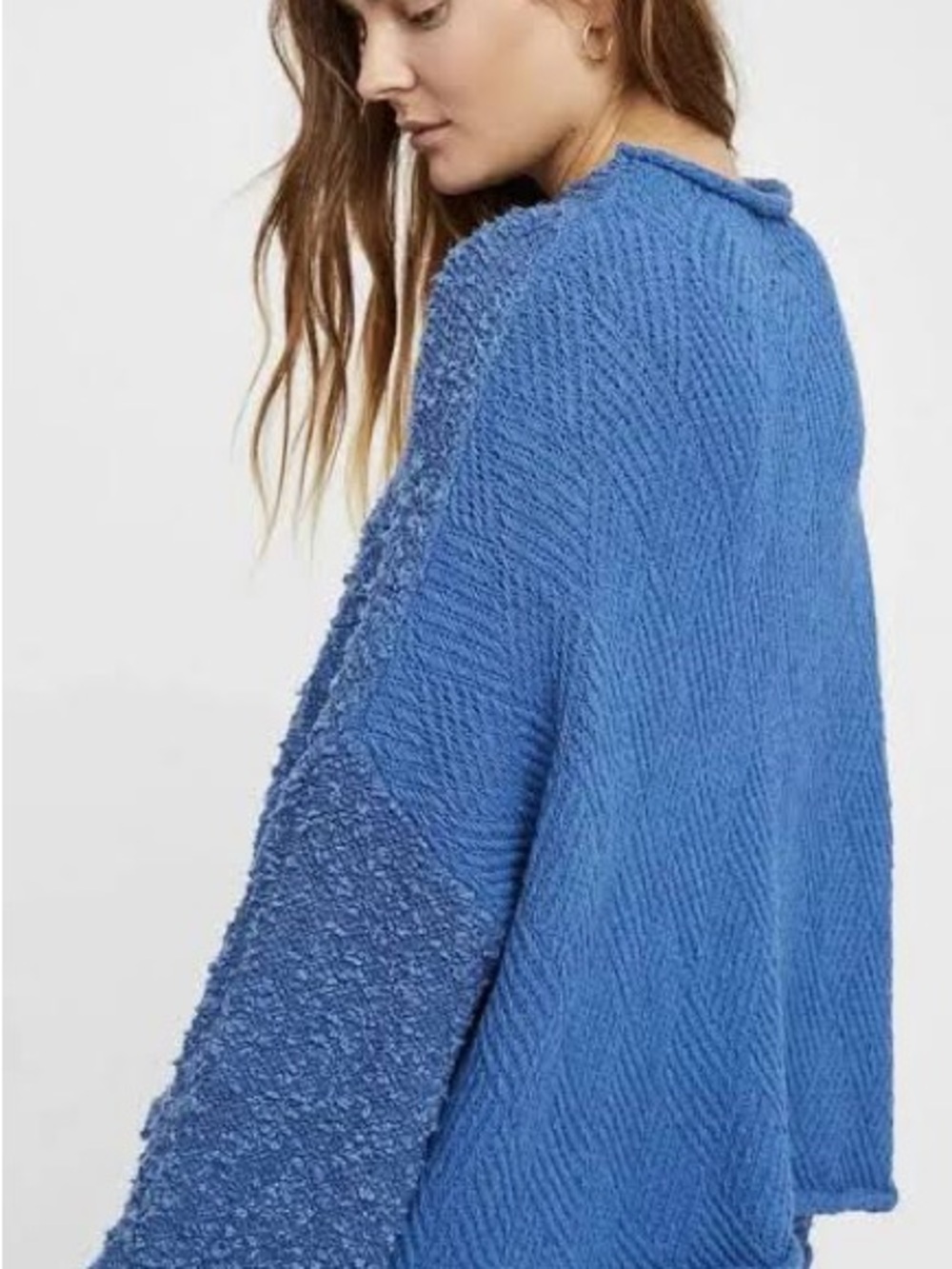 Free People Blue Cozy Knit Women's Sweater
